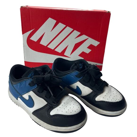 Nike Other - Nike Dunk Low Toddler Size 10c Blue Black White Sneakers
